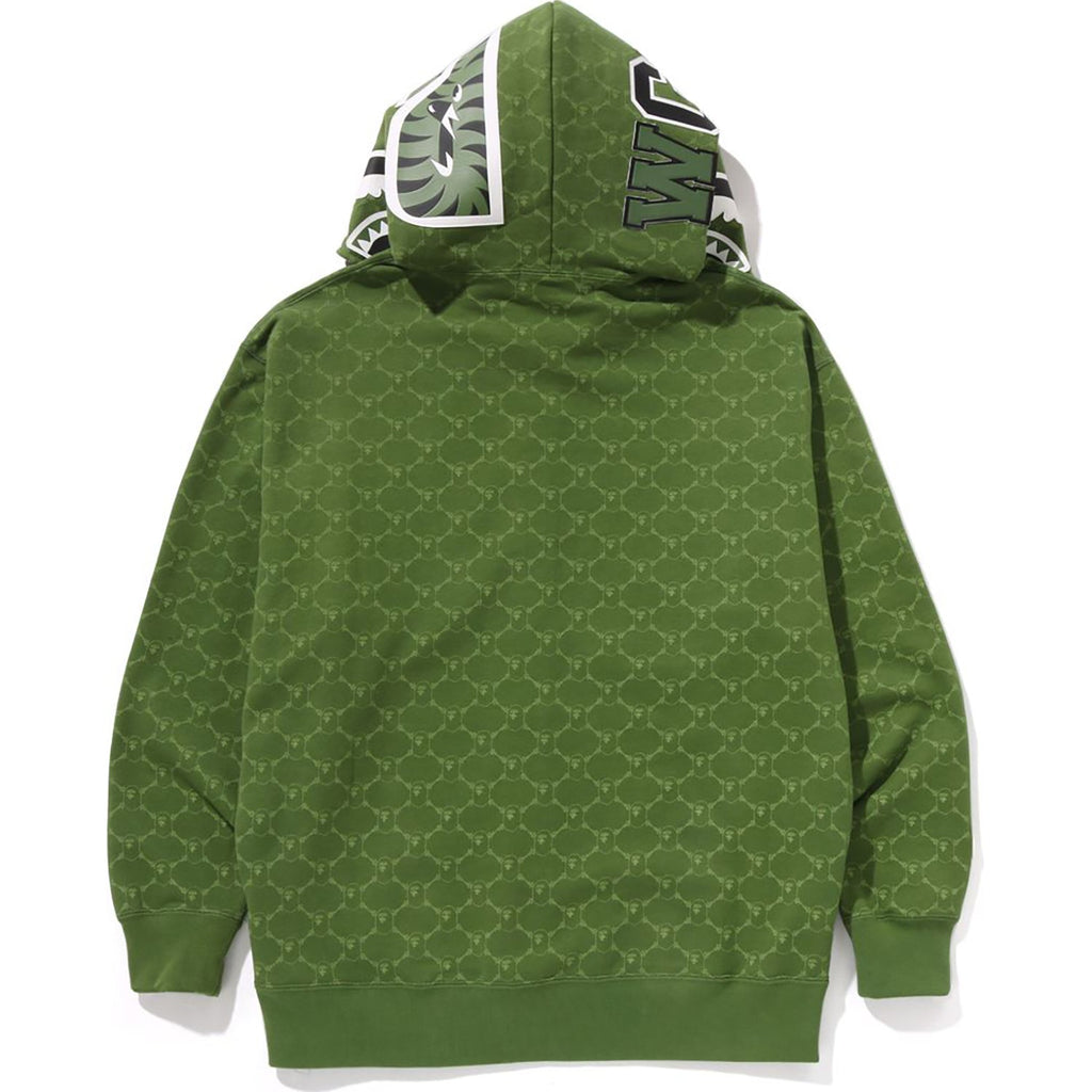 BAPE COLLEGE MONOGRAM RELAXED FIT SHARK FULL ZIP HOODIE MENS