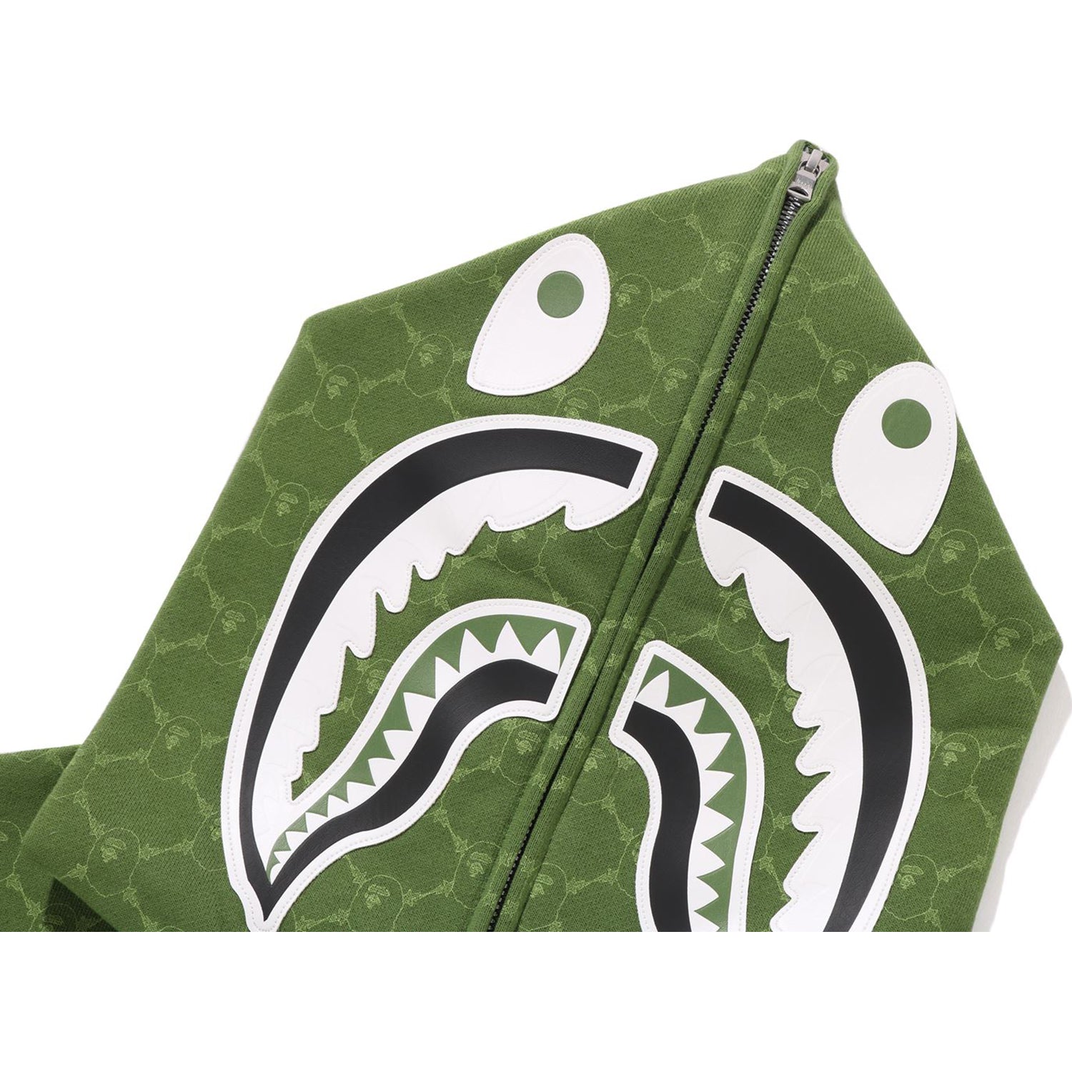 BAPE COLLEGE MONOGRAM RELAXED FIT SHARK FULL ZIP HOODIE MENS