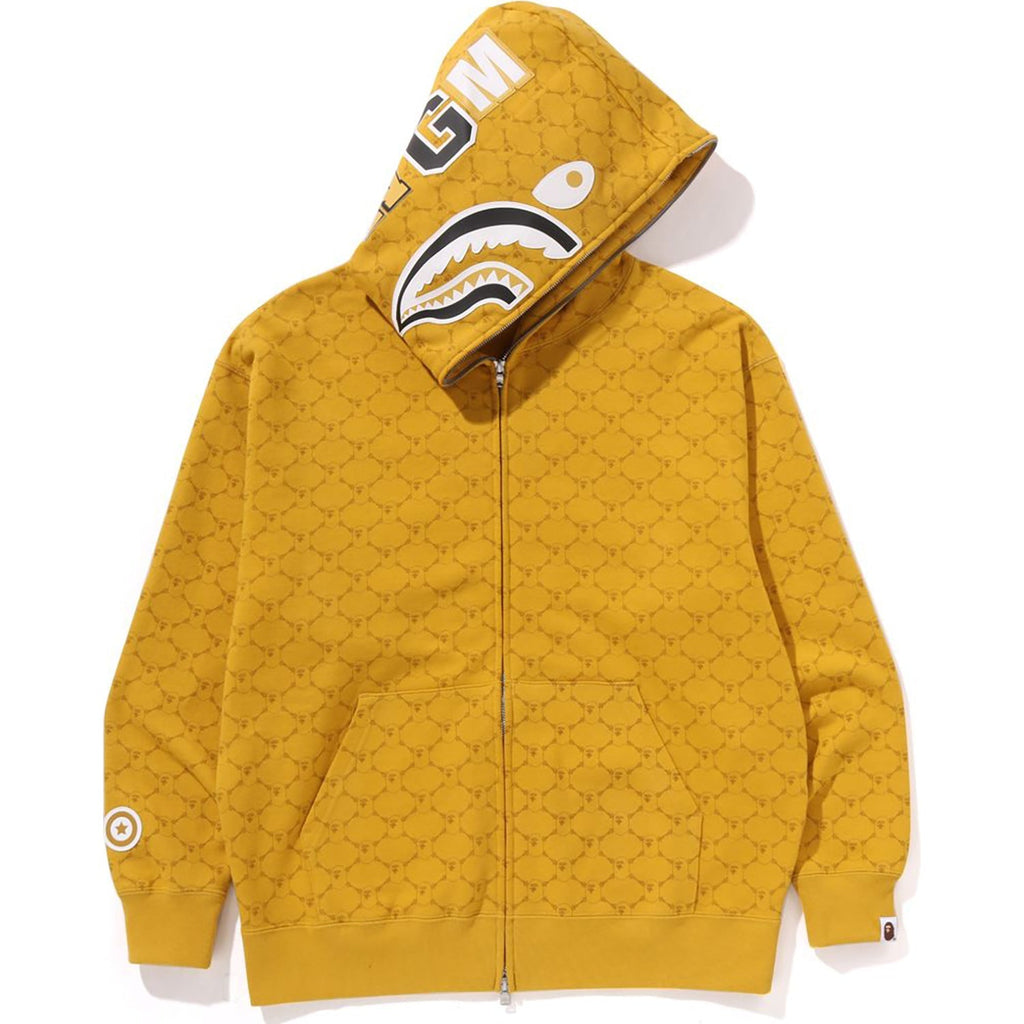 BAPE COLLEGE MONOGRAM RELAXED FIT SHARK FULL ZIP HOODIE MENS