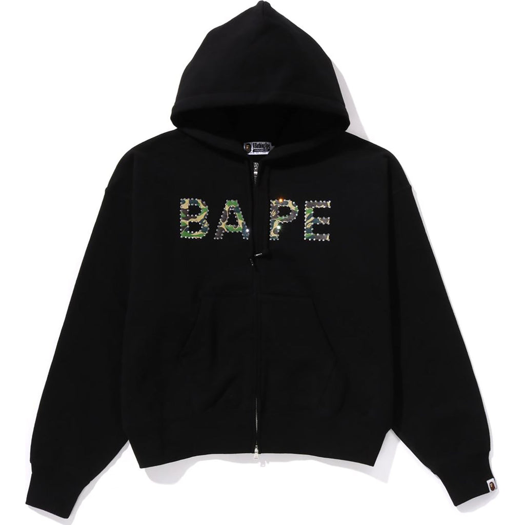 BAPE ABC CAMO CRYSTAL LOGO WIDE ZIP HOODIE LADIES