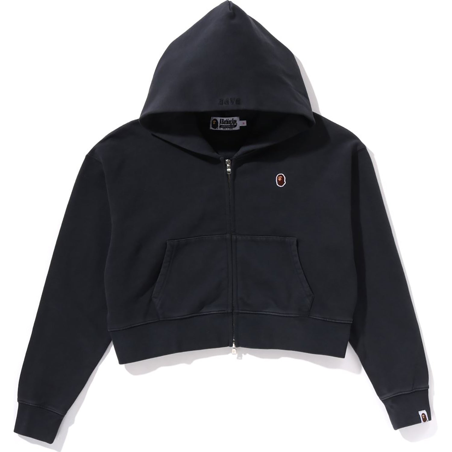BAPE PIGMENT DYED ONE POINT CROPPED ZIP HOODIE LADIES