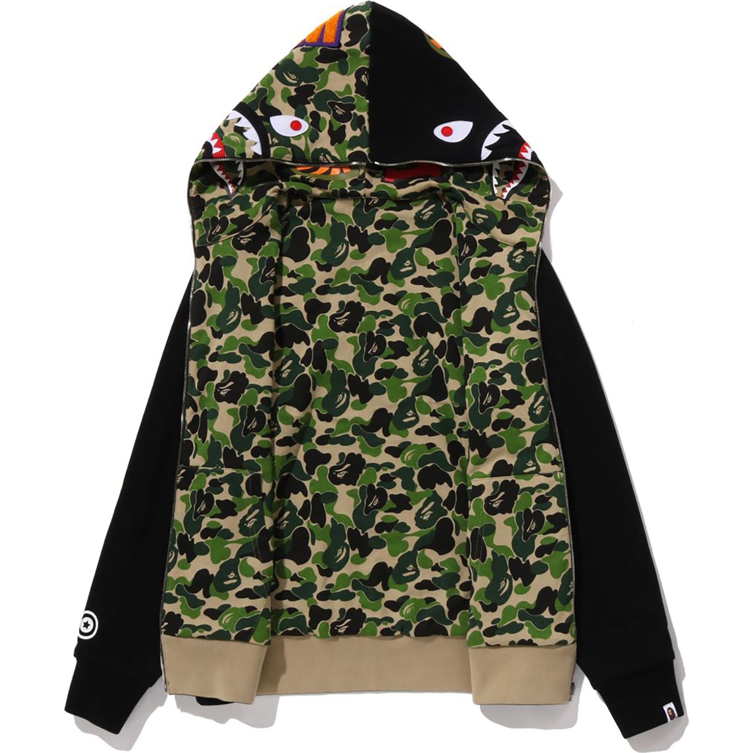 BAPE ABC CAMO REVERSIBLE SHARK FULL ZIP HOODIE MENS