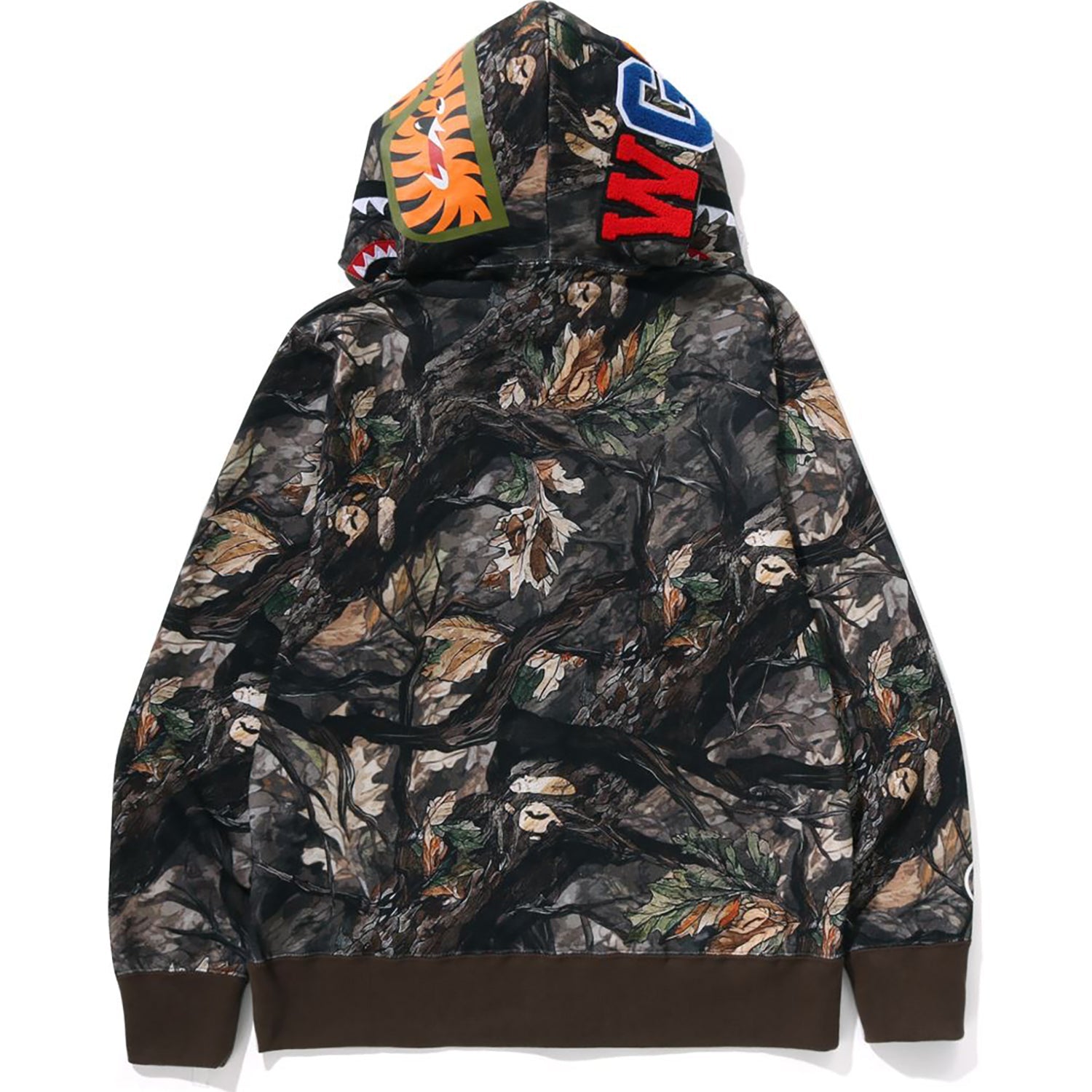 BAPE TREE EDGE CAMO SHARK FULL ZIP HOODIE MENS