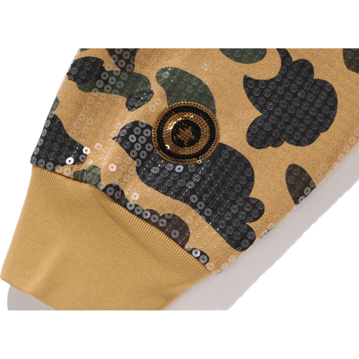 BAPE 1ST CAMO SEQUIN SHARK RELAXED FIT FULL ZIP HOODIE MENS