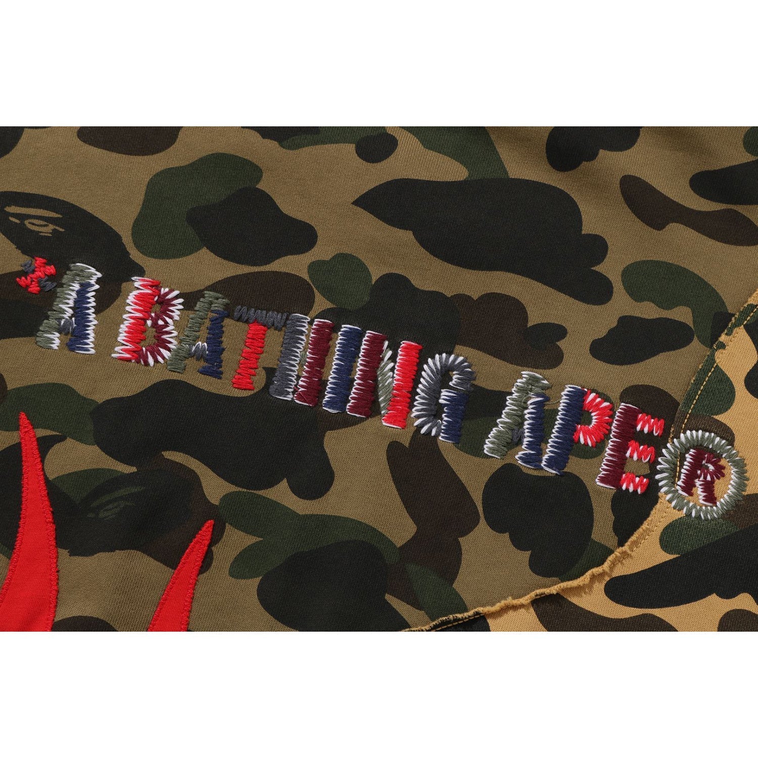BAPE 1ST CAMO UPCYCLED RELAXED FIT FULL ZIP HOODIE MENS