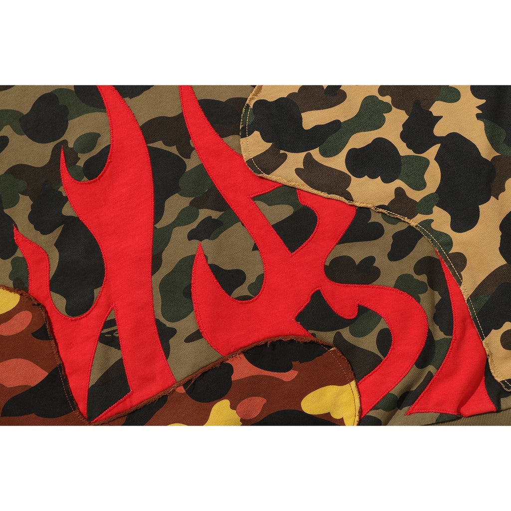 BAPE 1ST CAMO UPCYCLED RELAXED FIT FULL ZIP HOODIE MENS
