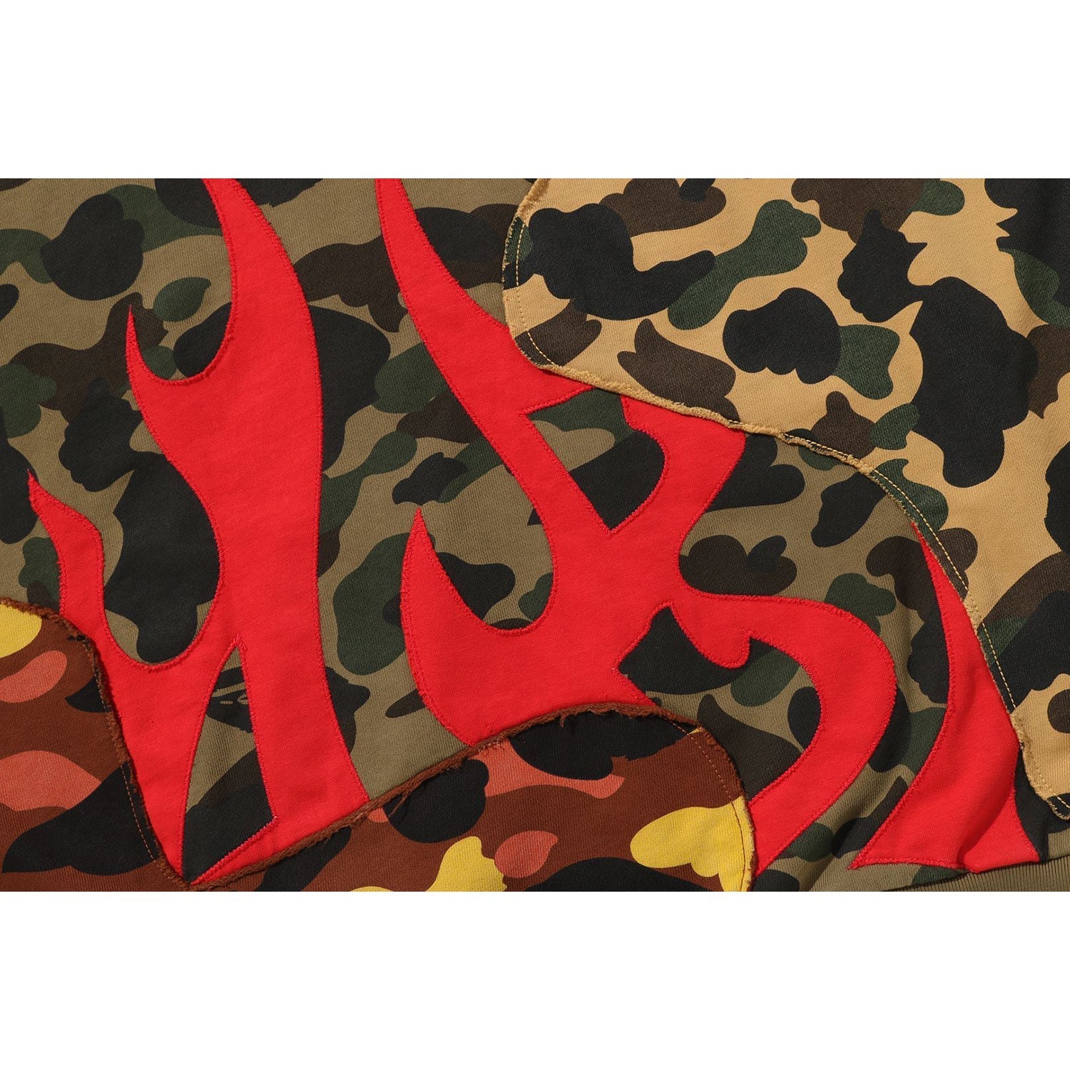 BAPE 1ST CAMO UPCYCLED RELAXED FIT FULL ZIP HOODIE MENS