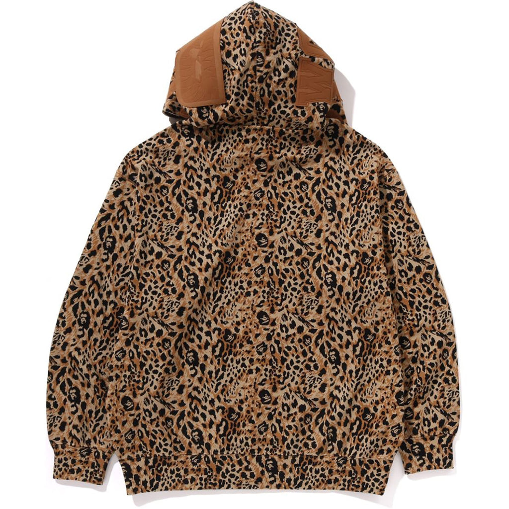 BAPE WILD LEOPARD PATTERN SHARK RELAXED FIT FULL ZIP HOODIE MENS