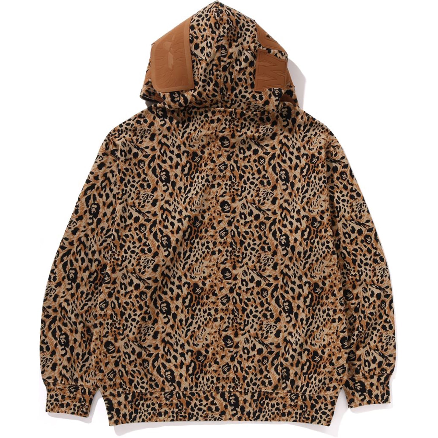 BAPE WILD LEOPARD PATTERN SHARK RELAXED FIT FULL ZIP HOODIE MENS