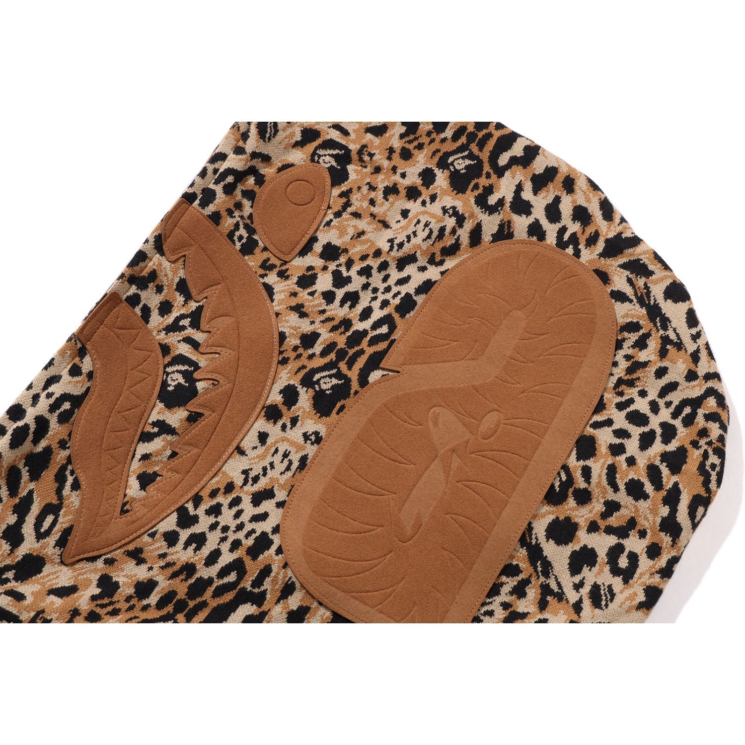 BAPE WILD LEOPARD PATTERN SHARK RELAXED FIT FULL ZIP HOODIE MENS