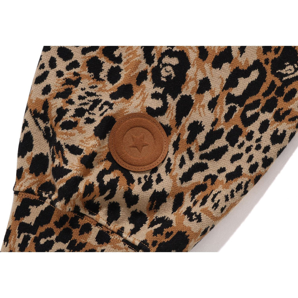 BAPE WILD LEOPARD PATTERN SHARK RELAXED FIT FULL ZIP HOODIE MENS