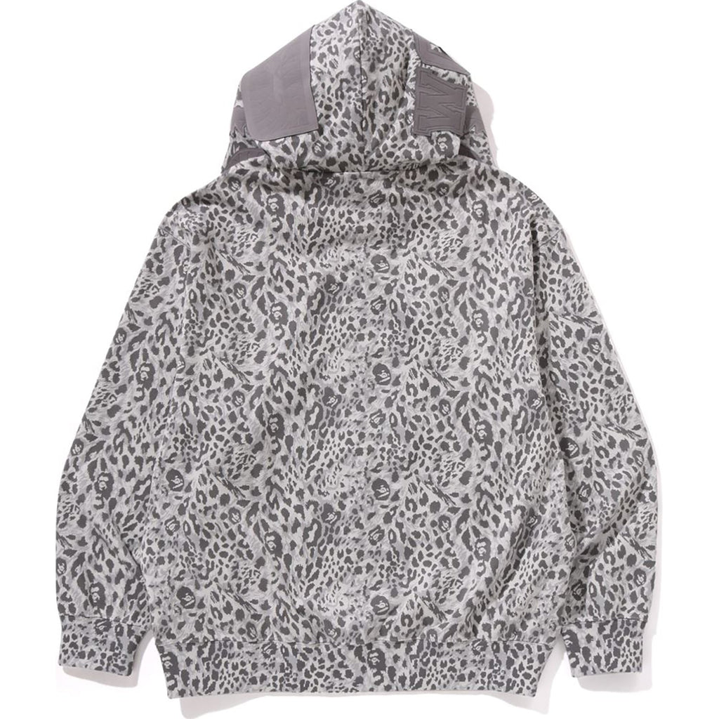 BAPE WILD LEOPARD PATTERN SHARK RELAXED FIT FULL ZIP HOODIE MENS