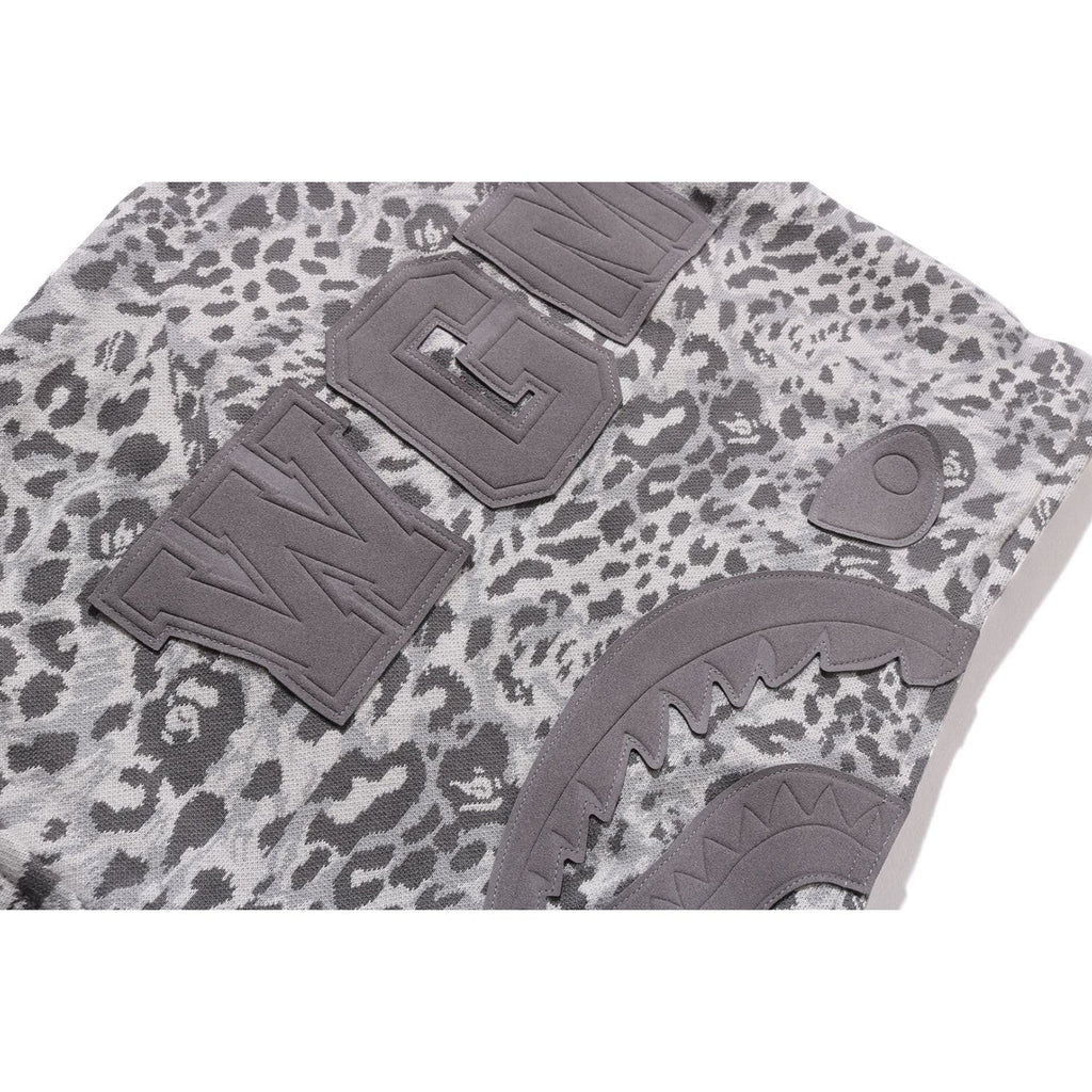 BAPE WILD LEOPARD PATTERN SHARK RELAXED FIT FULL ZIP HOODIE MENS