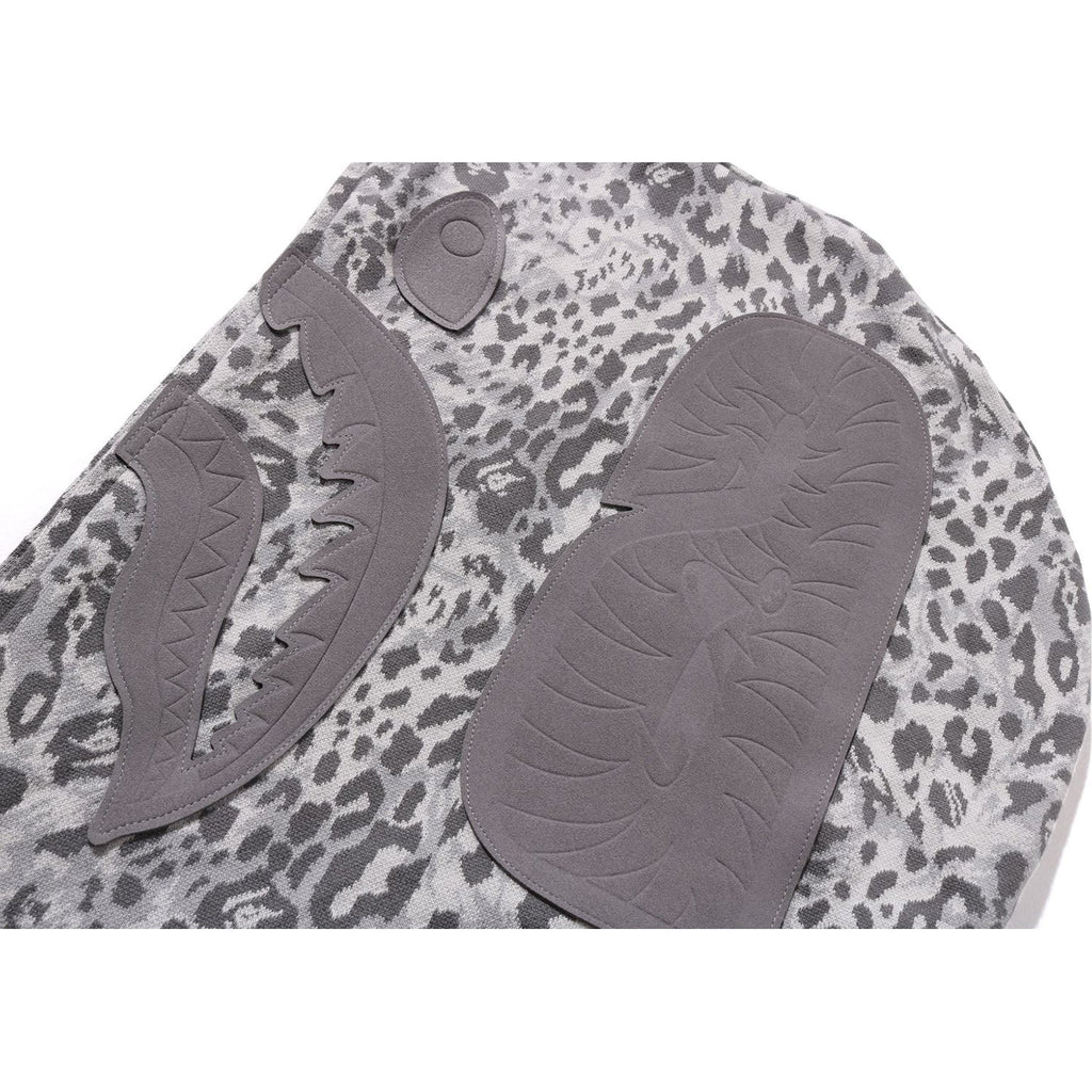 BAPE WILD LEOPARD PATTERN SHARK RELAXED FIT FULL ZIP HOODIE MENS
