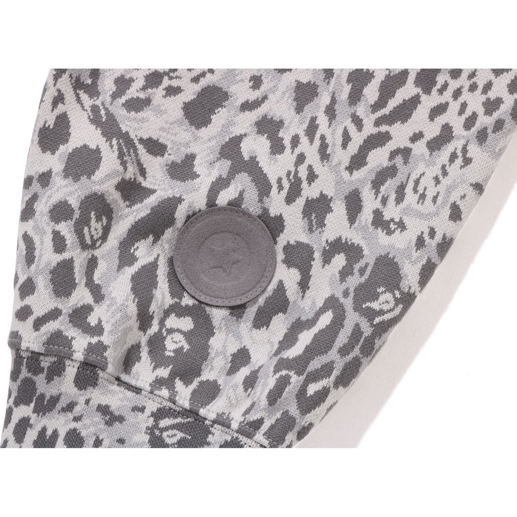 BAPE WILD LEOPARD PATTERN SHARK RELAXED FIT FULL ZIP HOODIE MENS