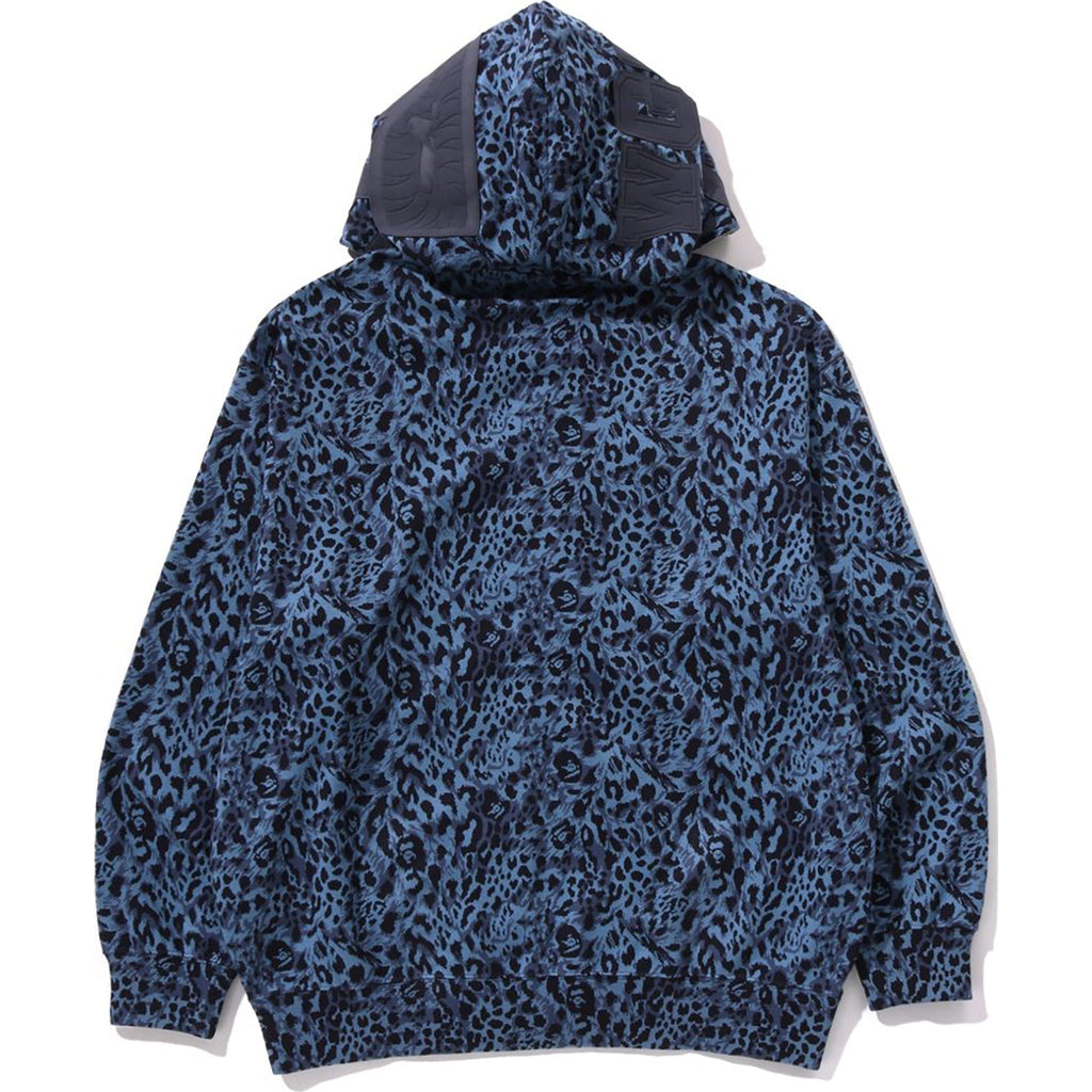 BAPE WILD LEOPARD PATTERN SHARK RELAXED FIT FULL ZIP HOODIE MENS