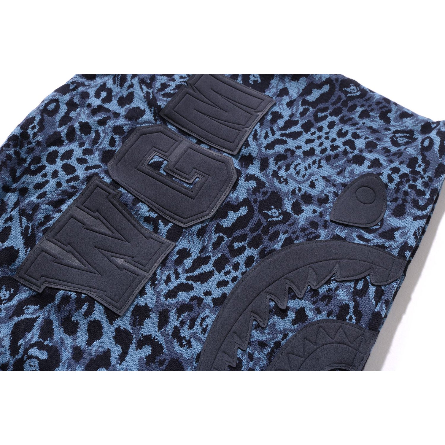 BAPE WILD LEOPARD PATTERN SHARK RELAXED FIT FULL ZIP HOODIE MENS