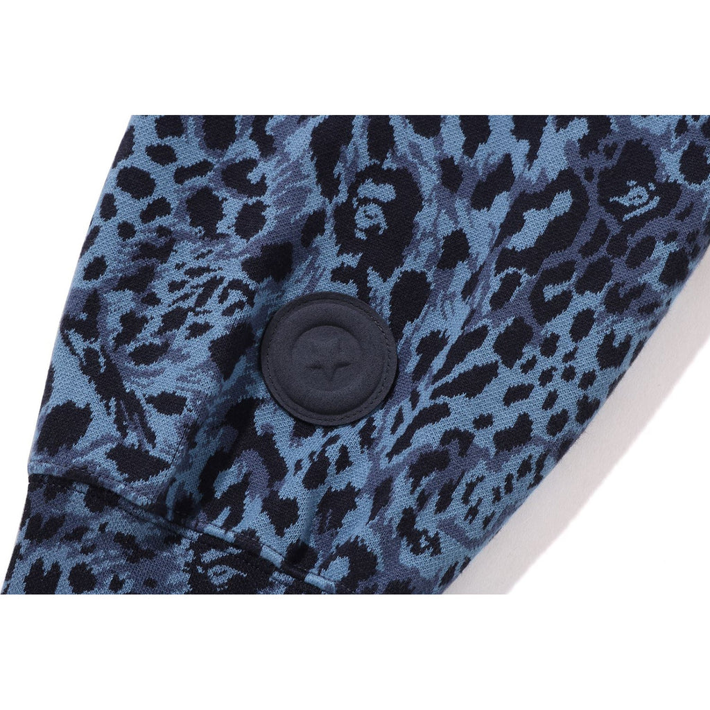 BAPE WILD LEOPARD PATTERN SHARK RELAXED FIT FULL ZIP HOODIE MENS