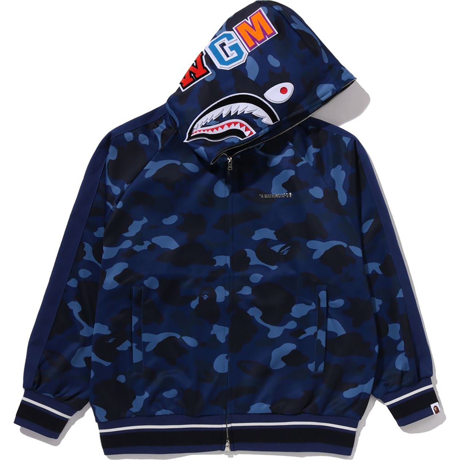 BAPE COLOR CAMO SHARK RELAXED FIT HOODIE TRACK JACKET MENS