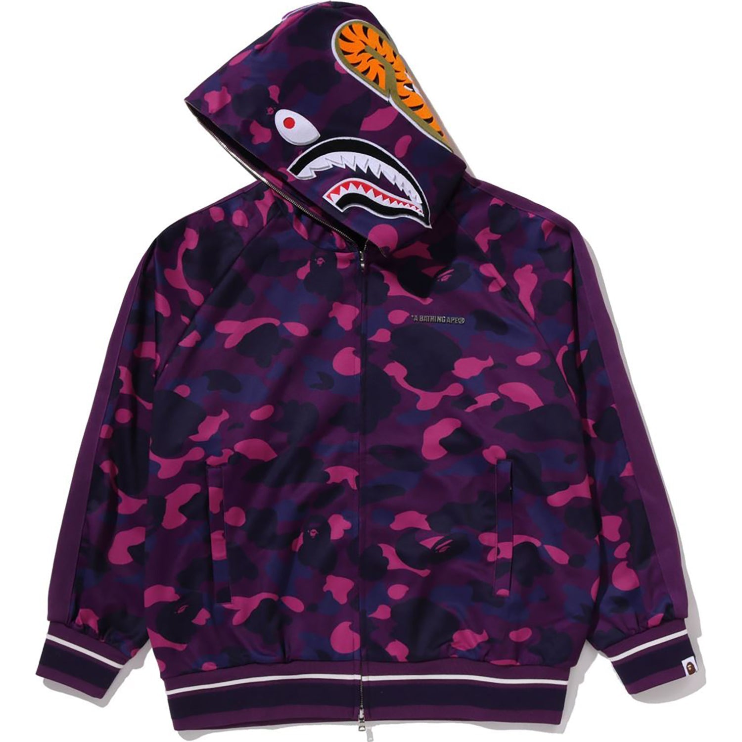 BAPE COLOR CAMO SHARK RELAXED FIT HOODIE TRACK JACKET MENS