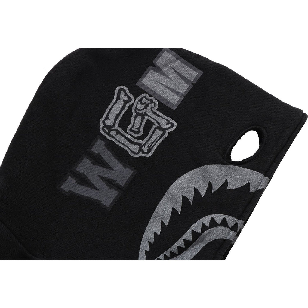 BAPE SKELETON SHARK HEAVY WASHED CROPPED FIT FULL ZIP HOODIE MENS