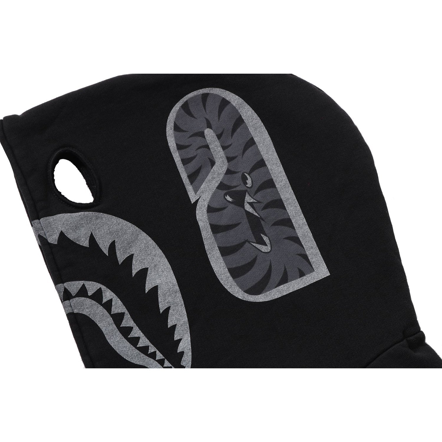 BAPE SKELETON SHARK HEAVY WASHED CROPPED FIT FULL ZIP HOODIE MENS