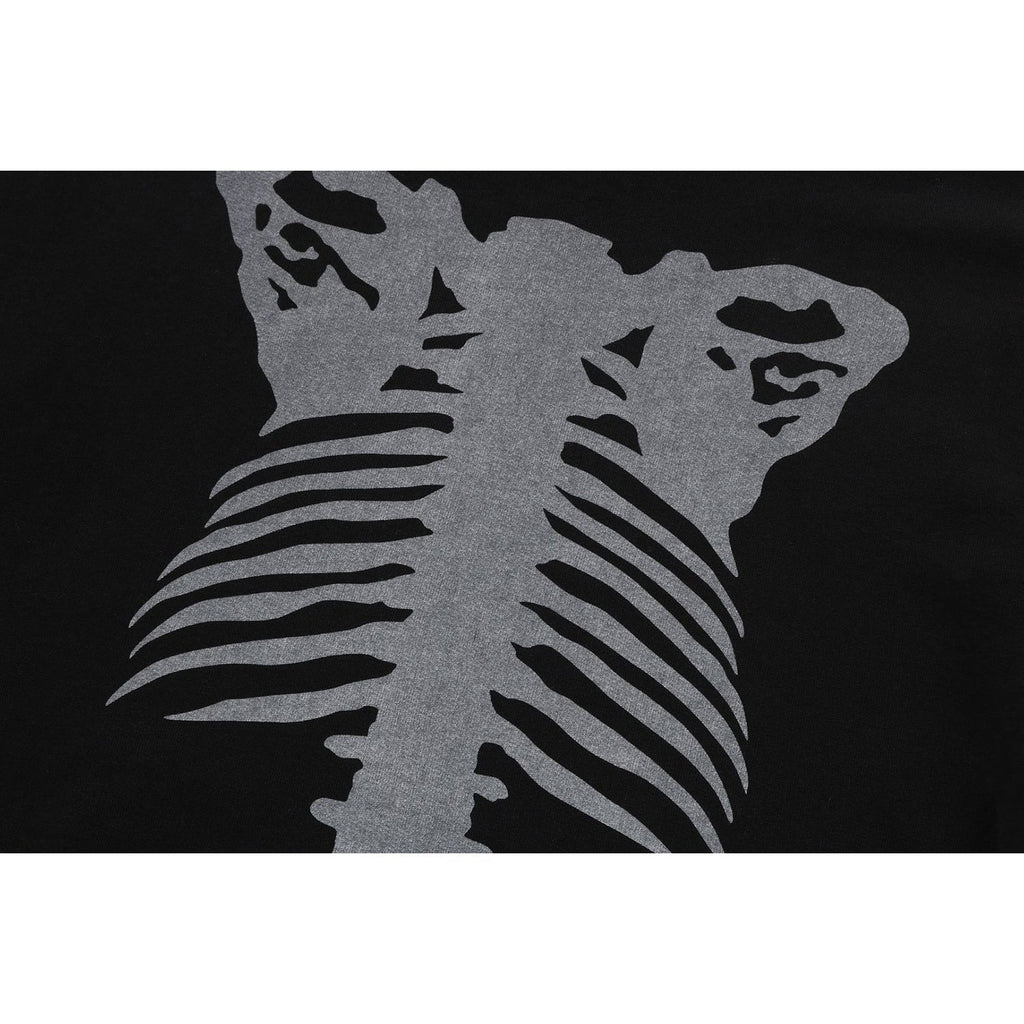 BAPE SKELETON SHARK HEAVY WASHED CROPPED FIT FULL ZIP HOODIE MENS