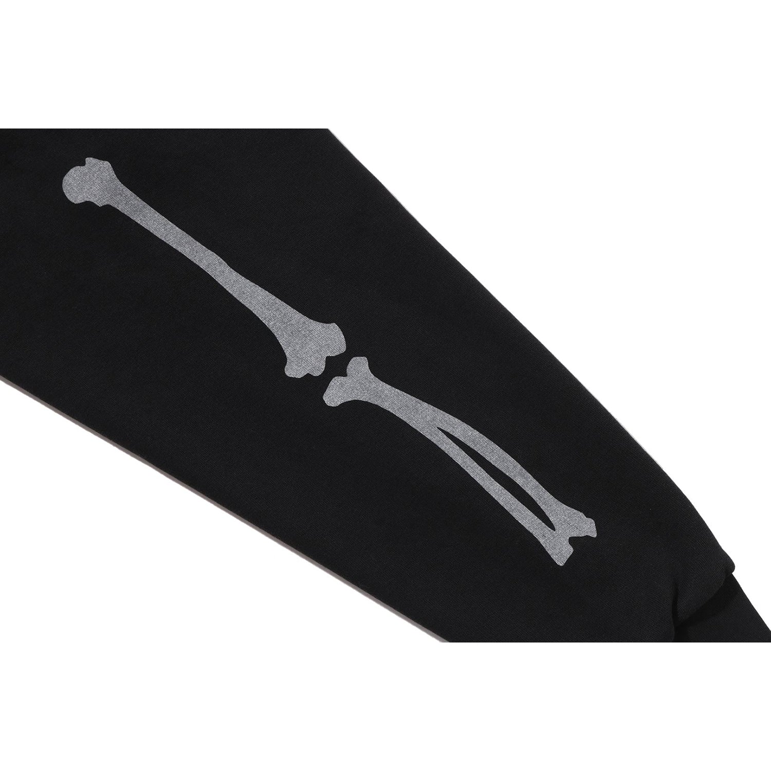 BAPE SKELETON SHARK HEAVY WASHED CROPPED FIT FULL ZIP HOODIE MENS