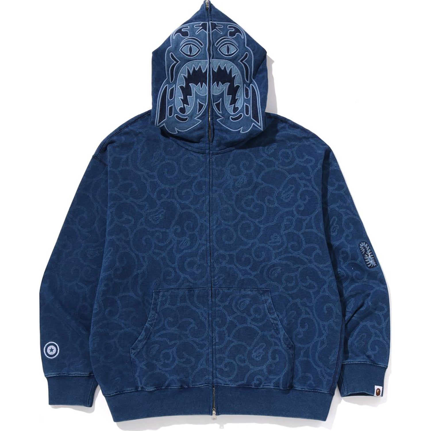 BAPE CLOUD CAMO TIGER UPCYCLED RELAXED FIT FULL ZIP HOODIE MENS