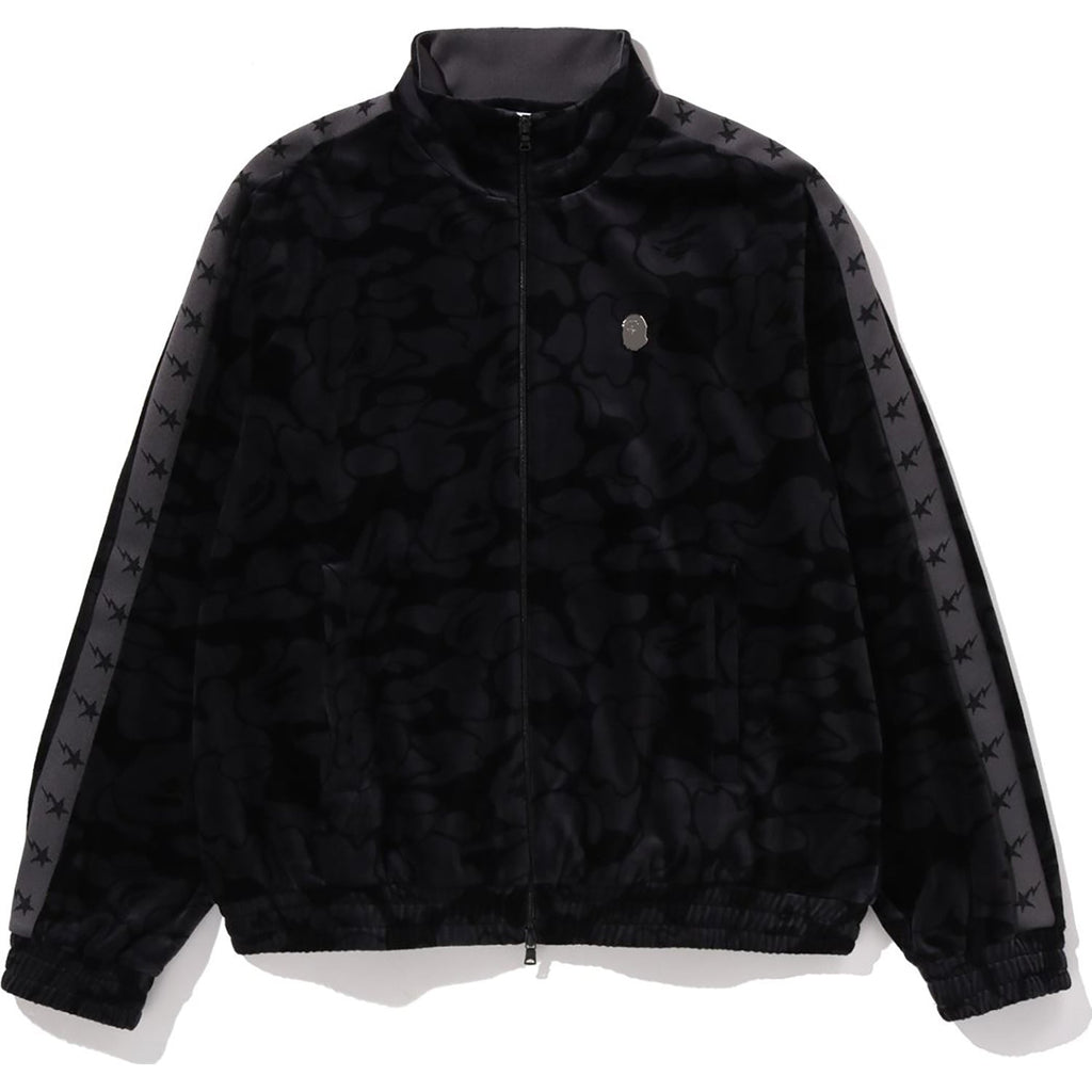 BAPE SOLID CAMO VELOUR METAL ONE POINT RELAXED FIT TRACK JACKET MENS