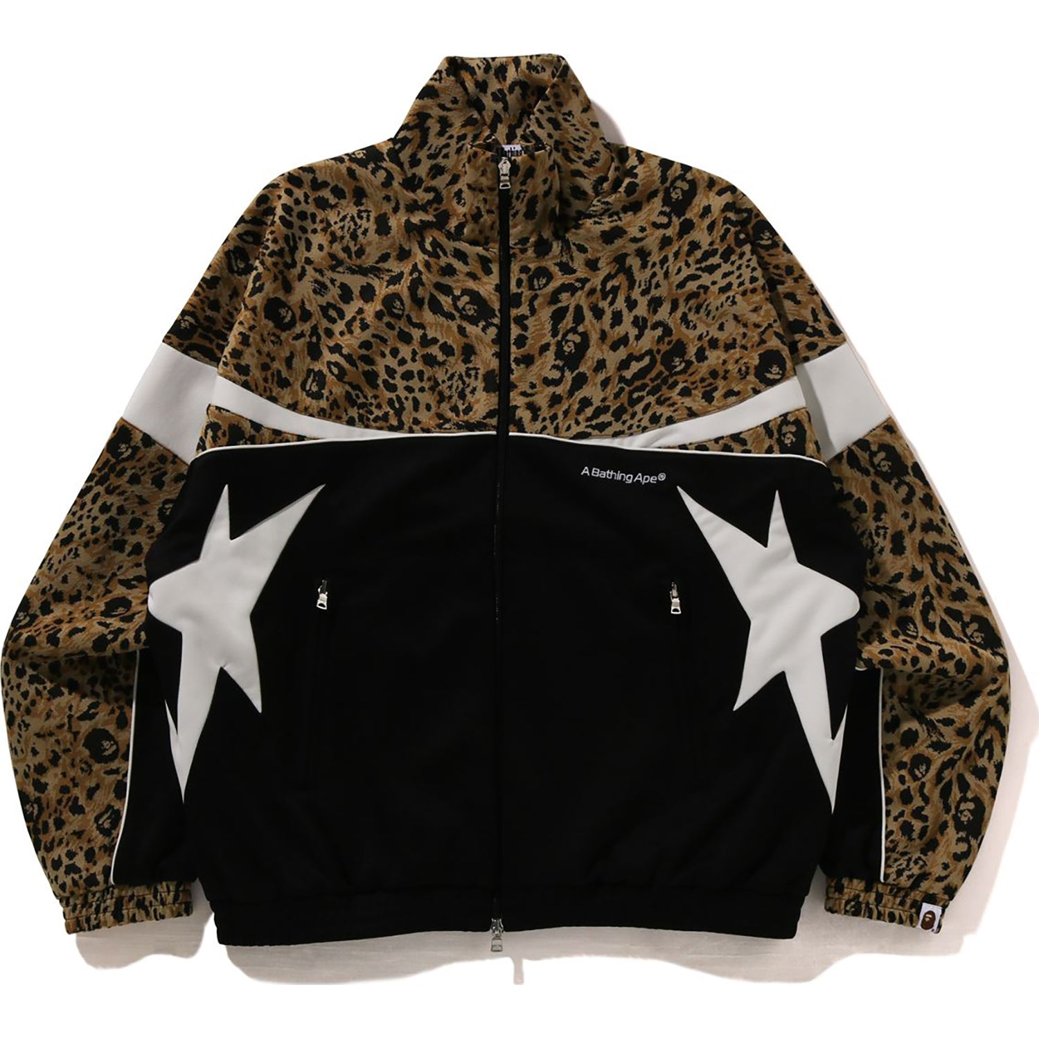 BAPE WILD LEOPARD PATTERN RELAXED FIT TRACK JACKET MENS