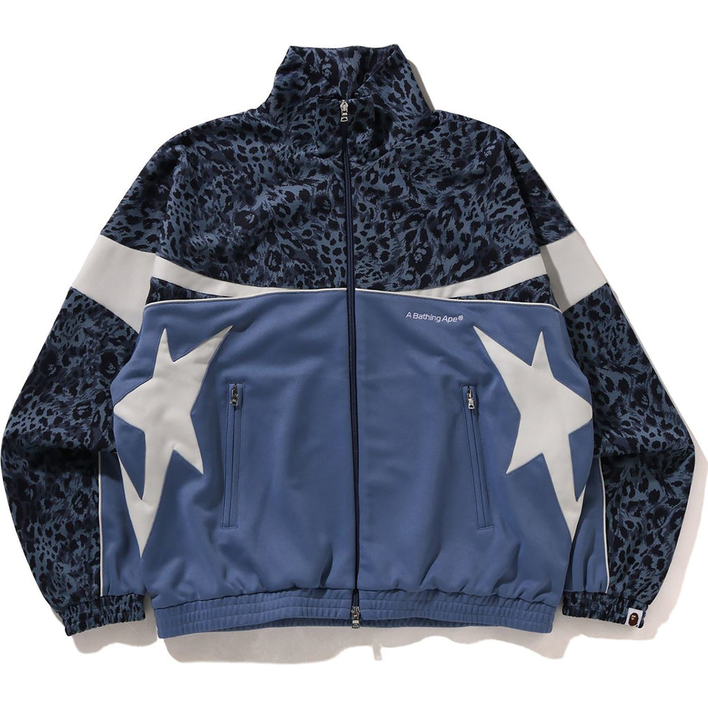BAPE WILD LEOPARD PATTERN RELAXED FIT TRACK JACKET MENS