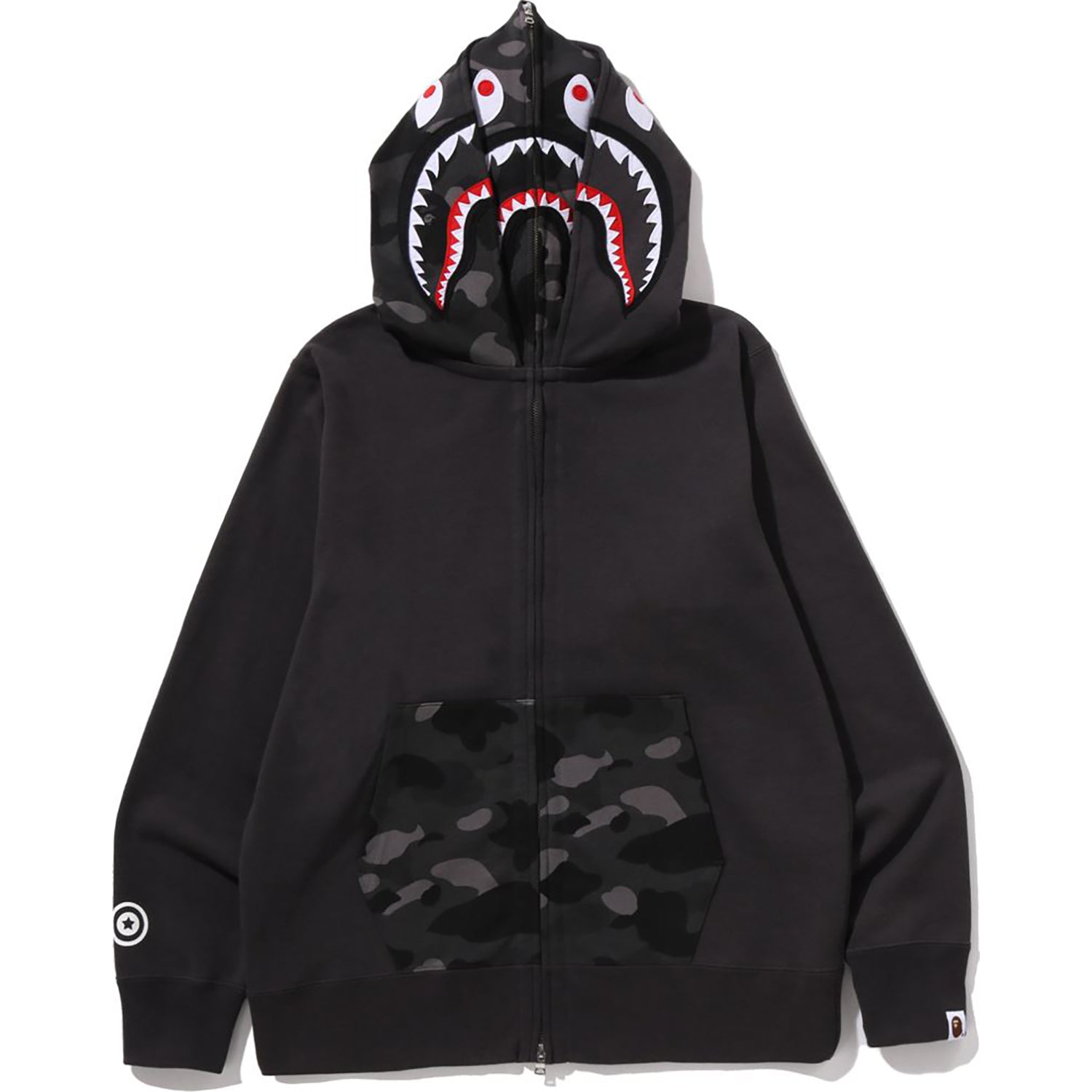 BAPE COLOR CAMO SHARK FULL ZIP DOUBLE HOODIE MENS