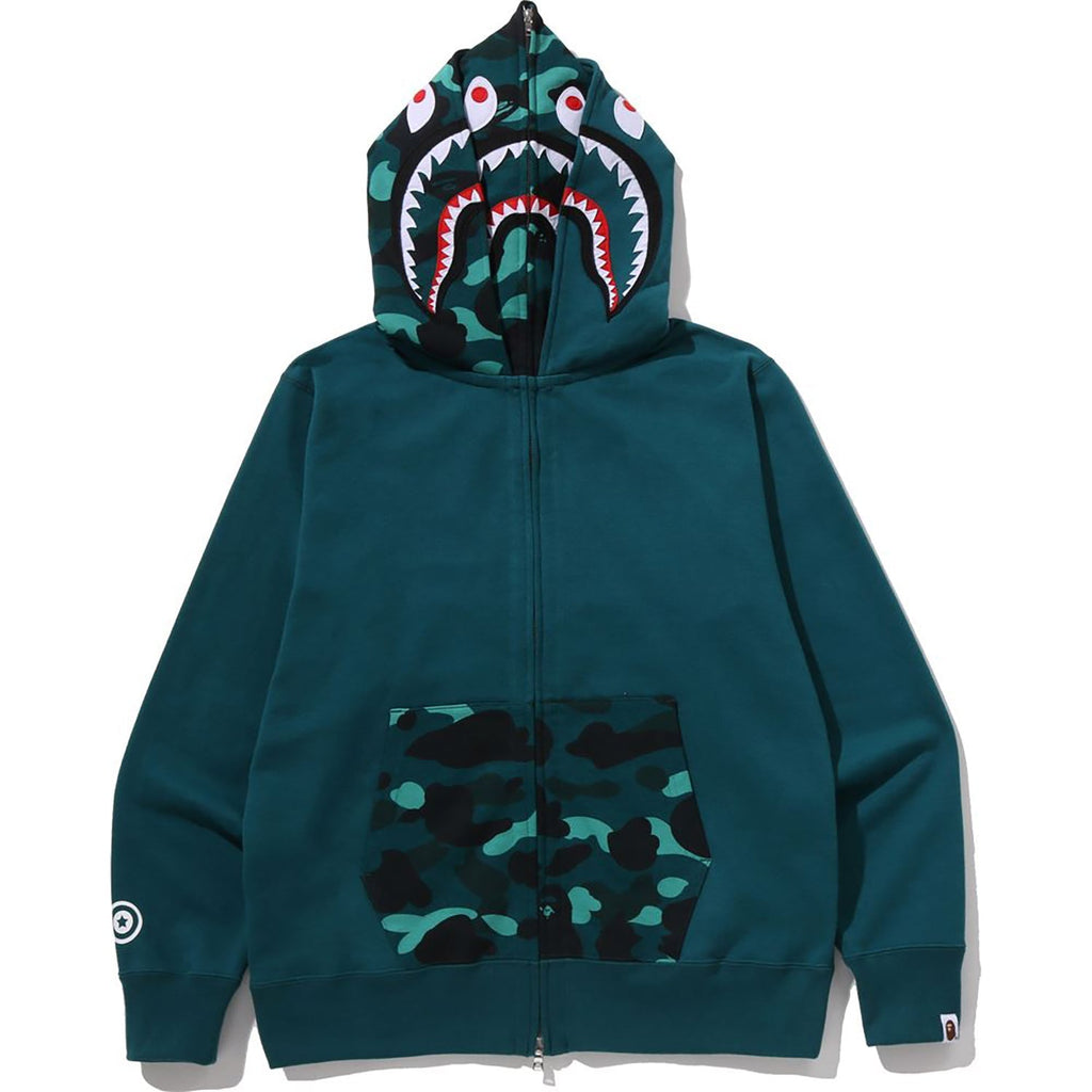 BAPE COLOR CAMO SHARK FULL ZIP DOUBLE HOODIE MENS