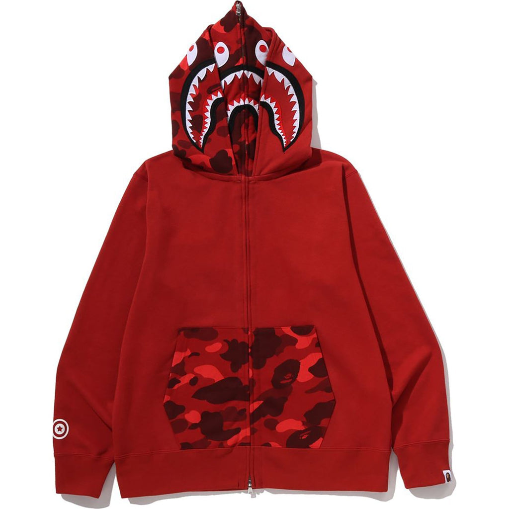 BAPE COLOR CAMO SHARK FULL ZIP DOUBLE HOODIE MENS