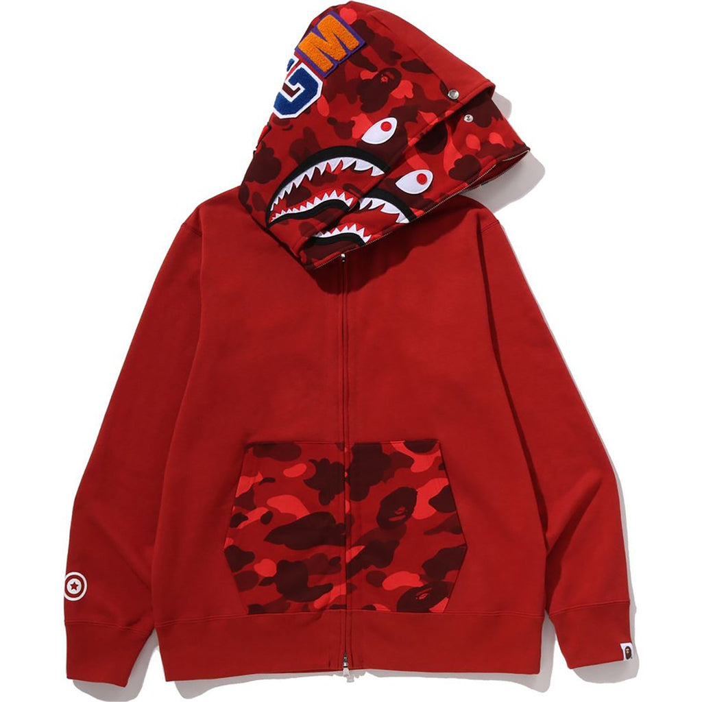 BAPE COLOR CAMO SHARK FULL ZIP DOUBLE HOODIE MENS
