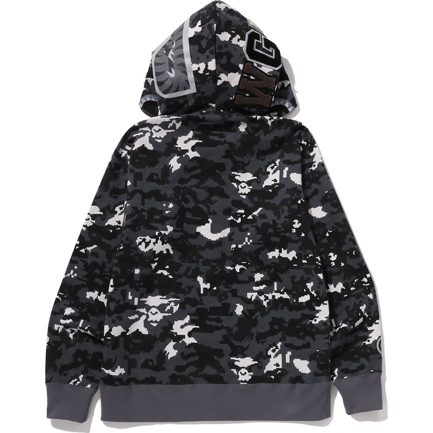 BAPE MULTI PIXEL CAMO SHARK REGULAR FIT FULL ZIP HOODIE MENS