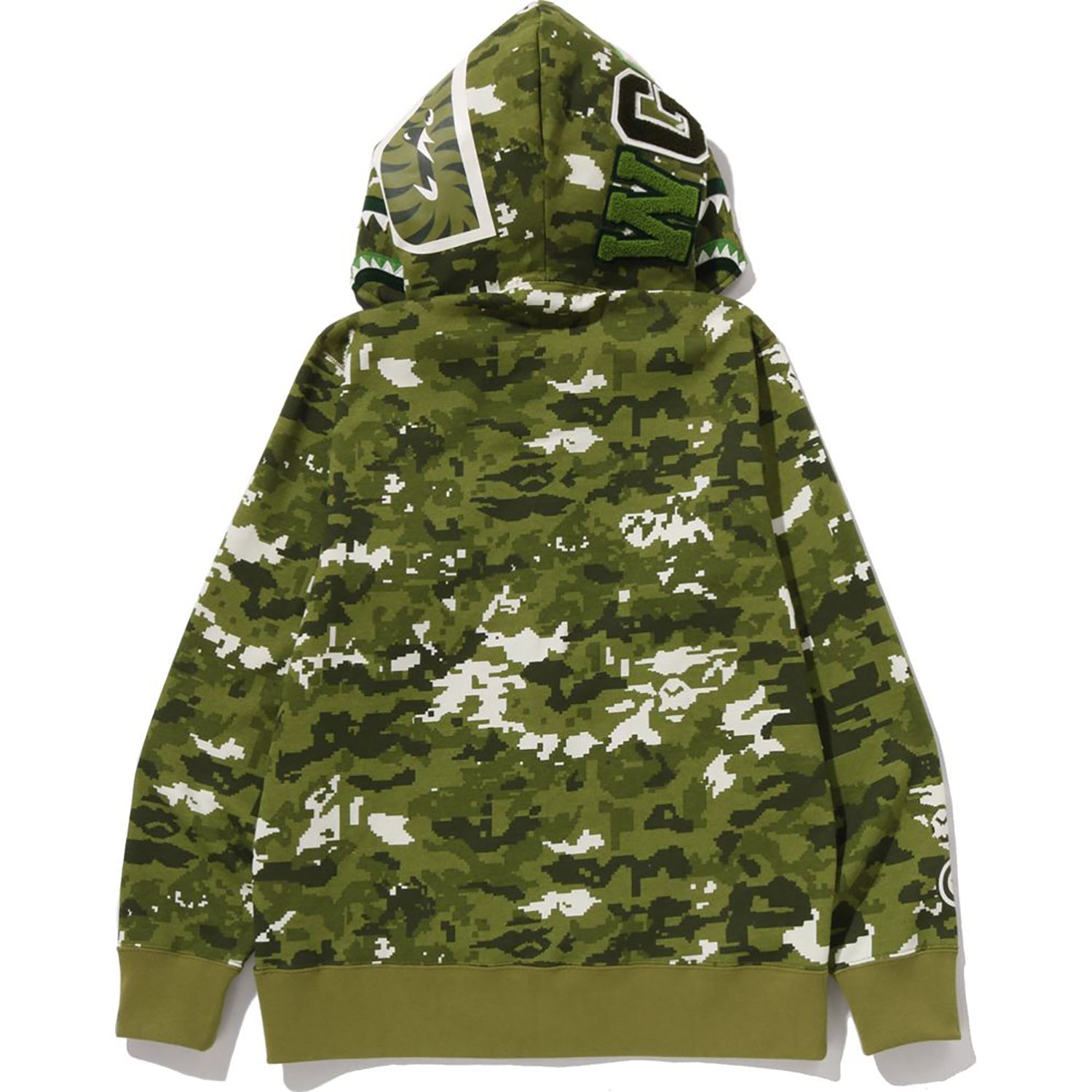 BAPE MULTI PIXEL CAMO SHARK REGULAR FIT FULL ZIP HOODIE MENS