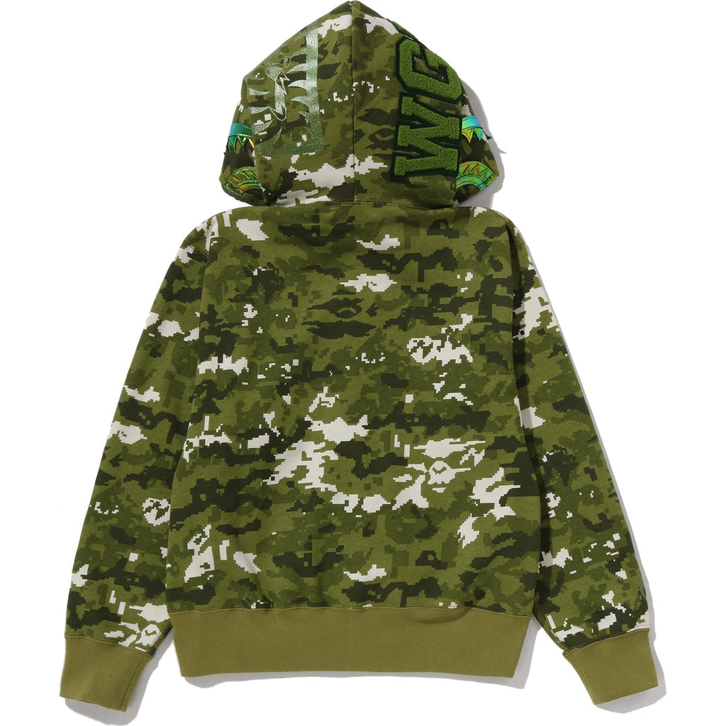BAPE MULTI PIXEL CAMO SHARK FULL ZIP HOODIE LADIES