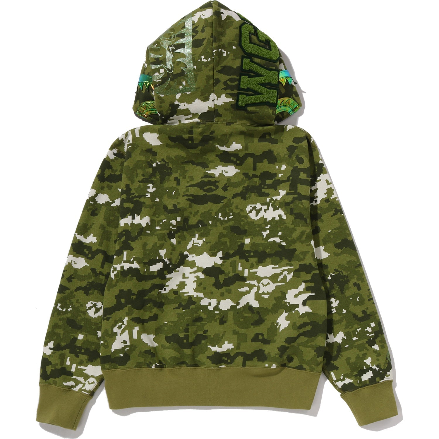 BAPE MULTI PIXEL CAMO SHARK FULL ZIP HOODIE LADIES