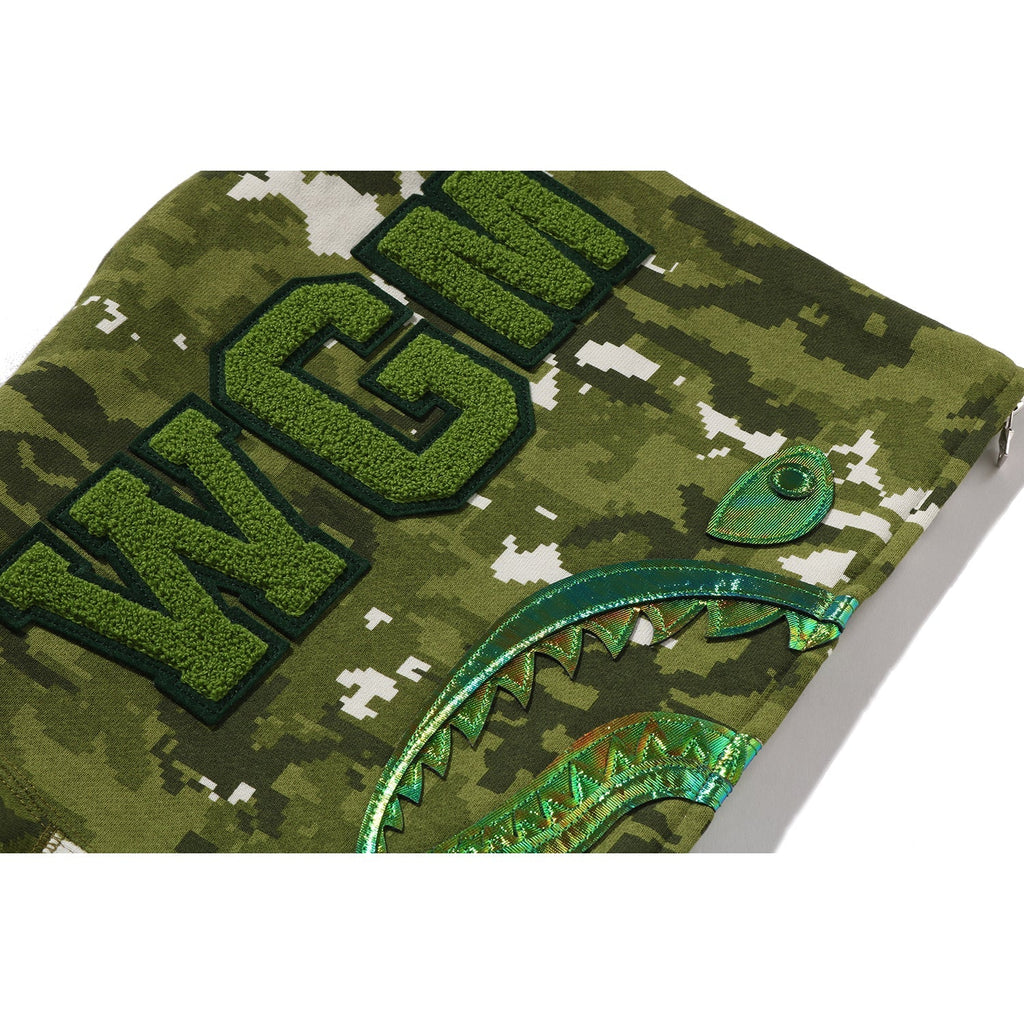 BAPE MULTI PIXEL CAMO SHARK FULL ZIP HOODIE LADIES
