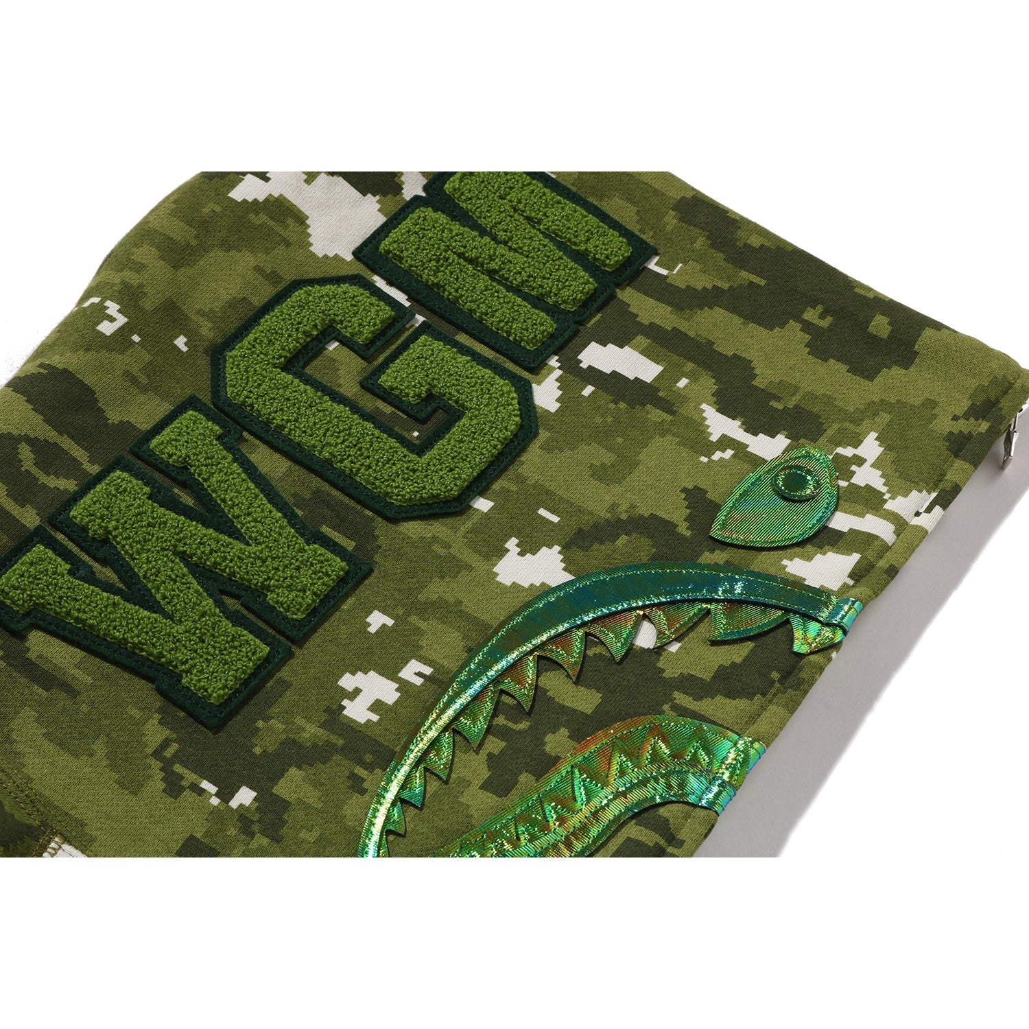 BAPE MULTI PIXEL CAMO SHARK FULL ZIP HOODIE LADIES