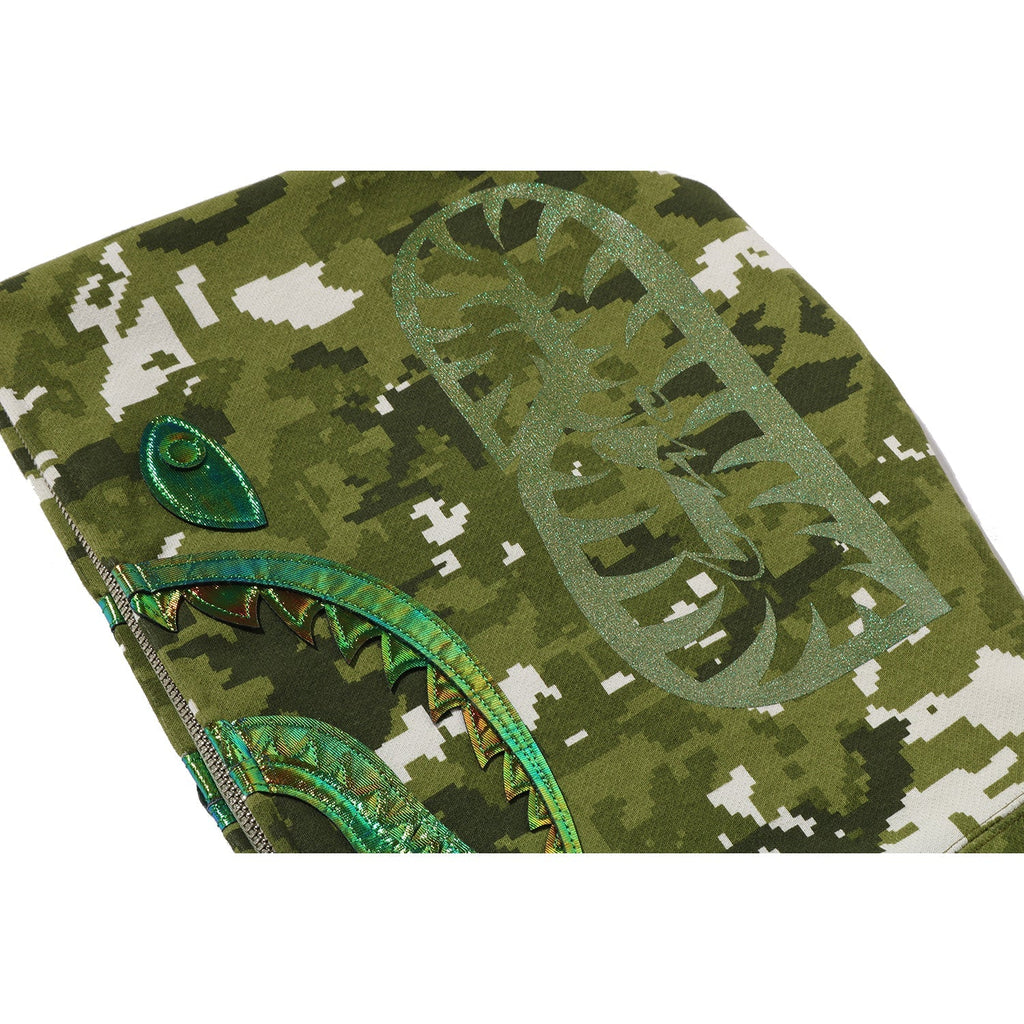 BAPE MULTI PIXEL CAMO SHARK FULL ZIP HOODIE LADIES