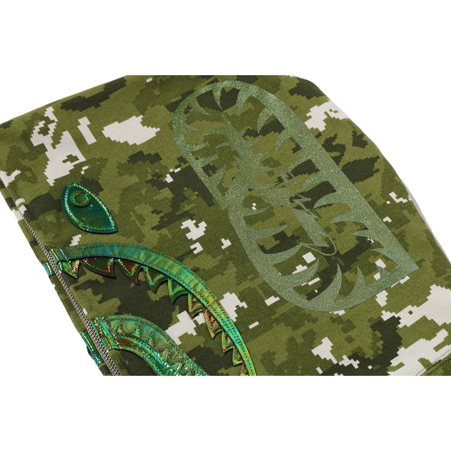 BAPE MULTI PIXEL CAMO SHARK FULL ZIP HOODIE LADIES