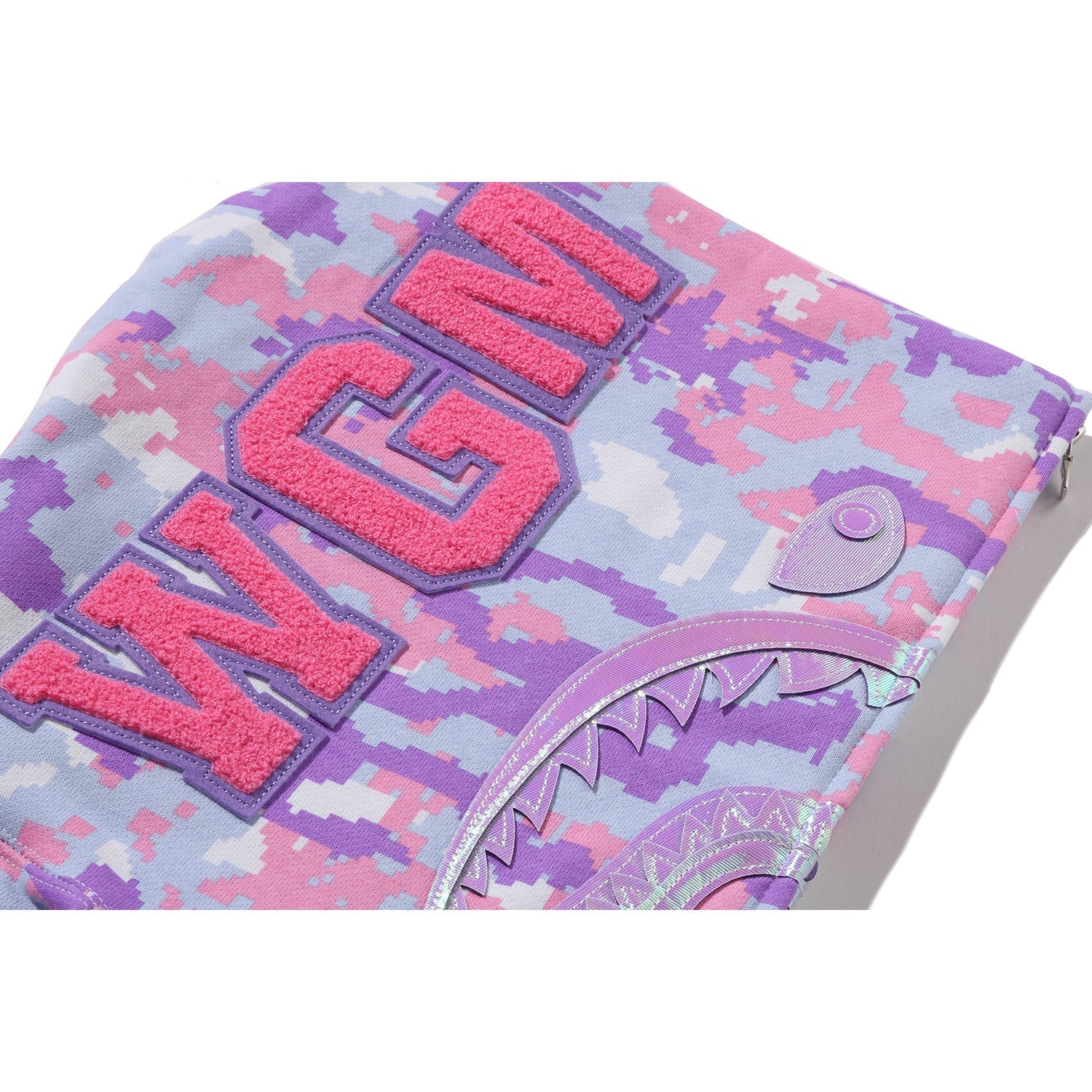 BAPE MULTI PIXEL CAMO SHARK FULL ZIP HOODIE LADIES
