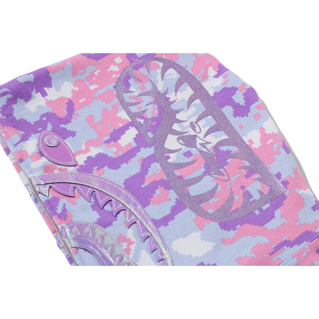 BAPE MULTI PIXEL CAMO SHARK FULL ZIP HOODIE LADIES