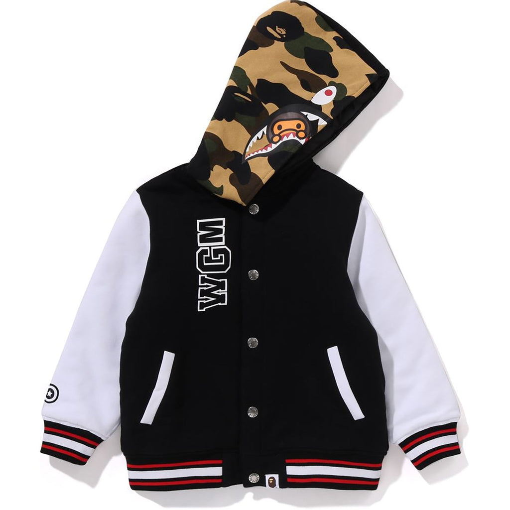 BAPE MILO SHARK HOODIE SWEAT VARSITY JACKET KIDS