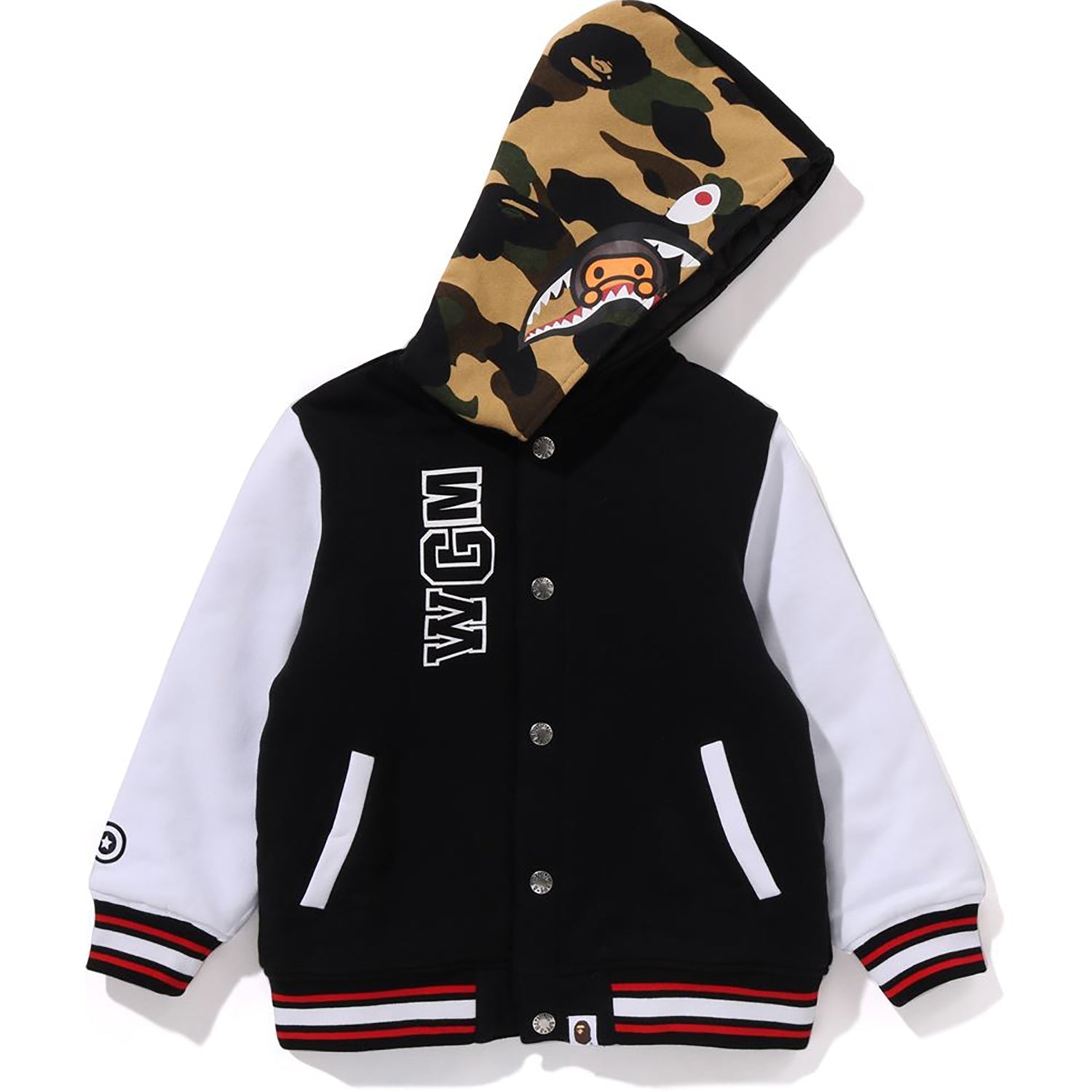 BAPE MILO SHARK HOODIE SWEAT VARSITY JACKET KIDS