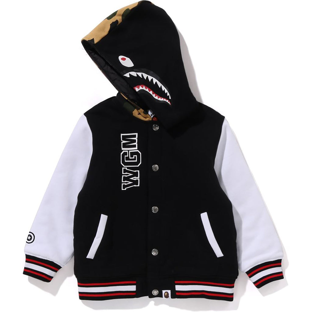 BAPE MILO SHARK HOODIE SWEAT VARSITY JACKET KIDS