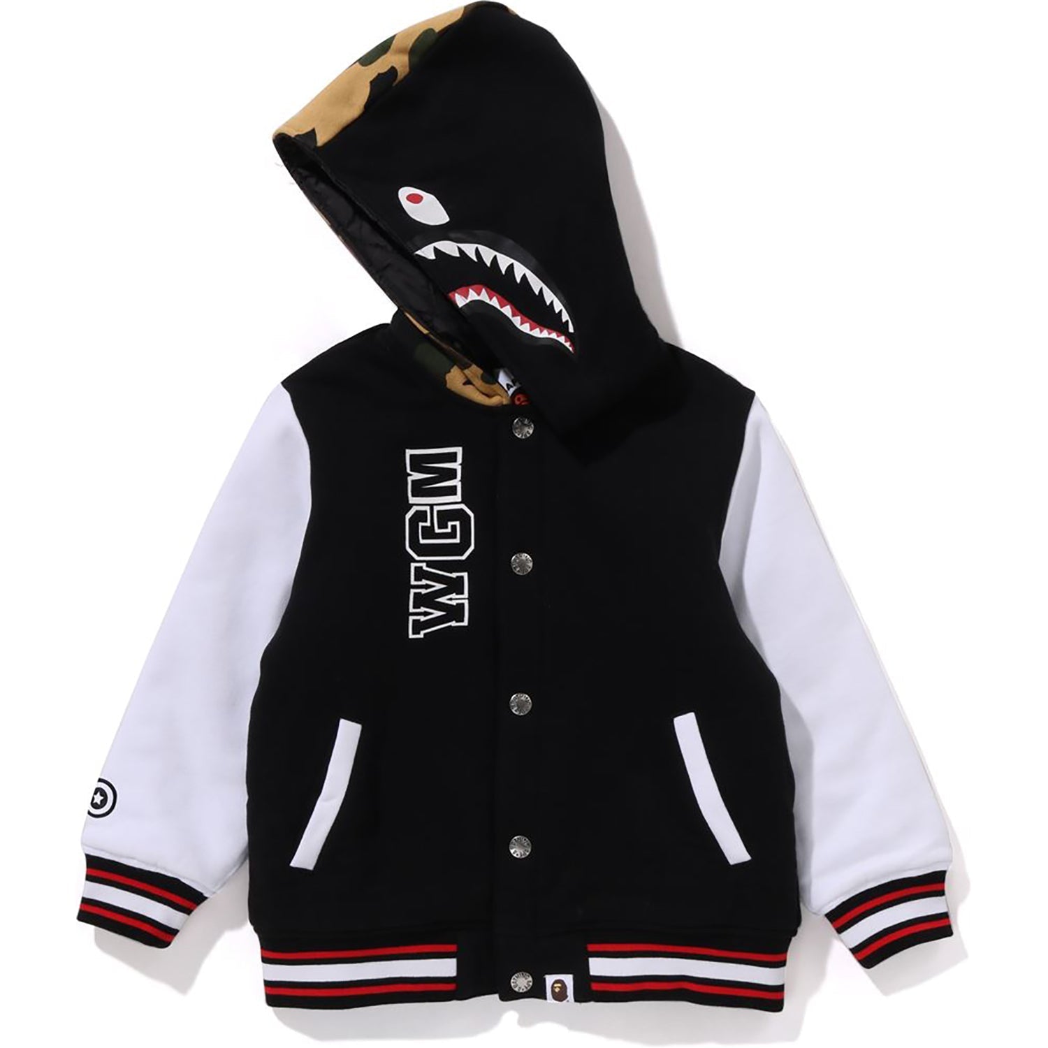 BAPE MILO SHARK HOODIE SWEAT VARSITY JACKET KIDS